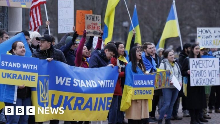 Pro-Ukraine protests in US after Trump-Zelensky clash