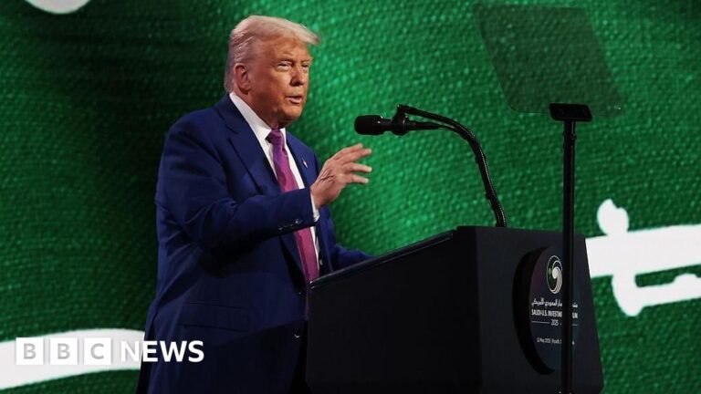 Trump plans to lift Syria sanctions and touts 2bn arms deal on Saudi visit