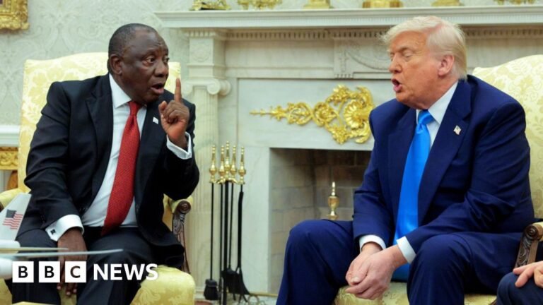 US president confronts South African leader with claim of Afrikaners ‘persecuted’