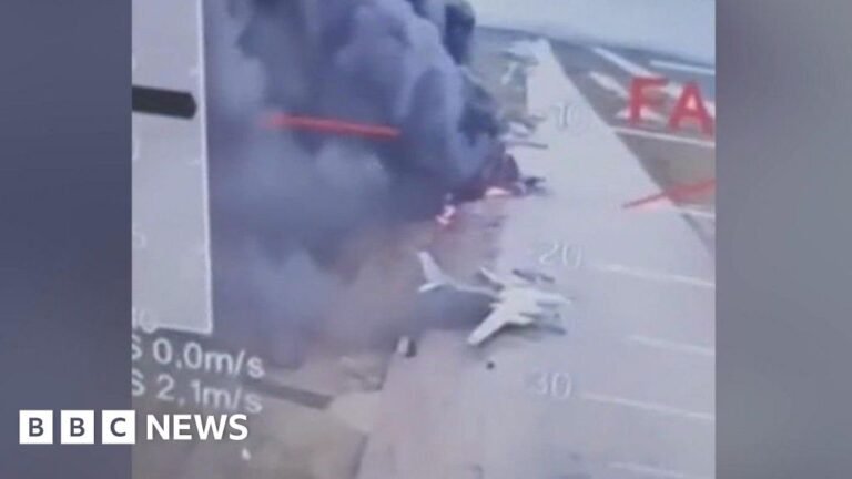 Video appears to show Ukraine drone attack in Russia