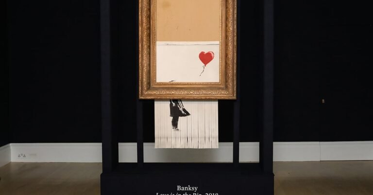 See Banksy’s self-shredded masterpiece in Abu Dhabi this week See Banksy’s self-shredded masterpiece in Abu Dhabi this week