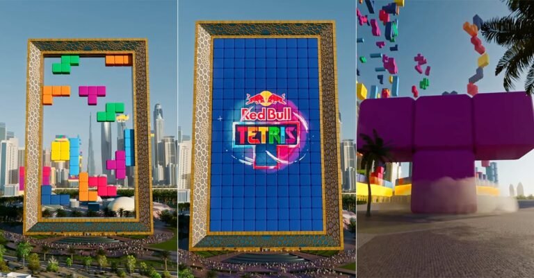 Watch Red Bull Tetris light up the Dubai Frame with drones this Dec