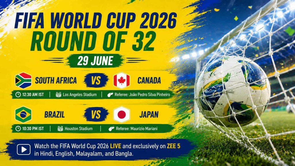FIFA World Cup 2026 Round of 32 Match Schedule on 29 June