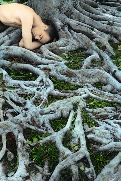 Self Portrait with Roots, taken in Los Angeles in 2008. Photo: Youssef Nabil