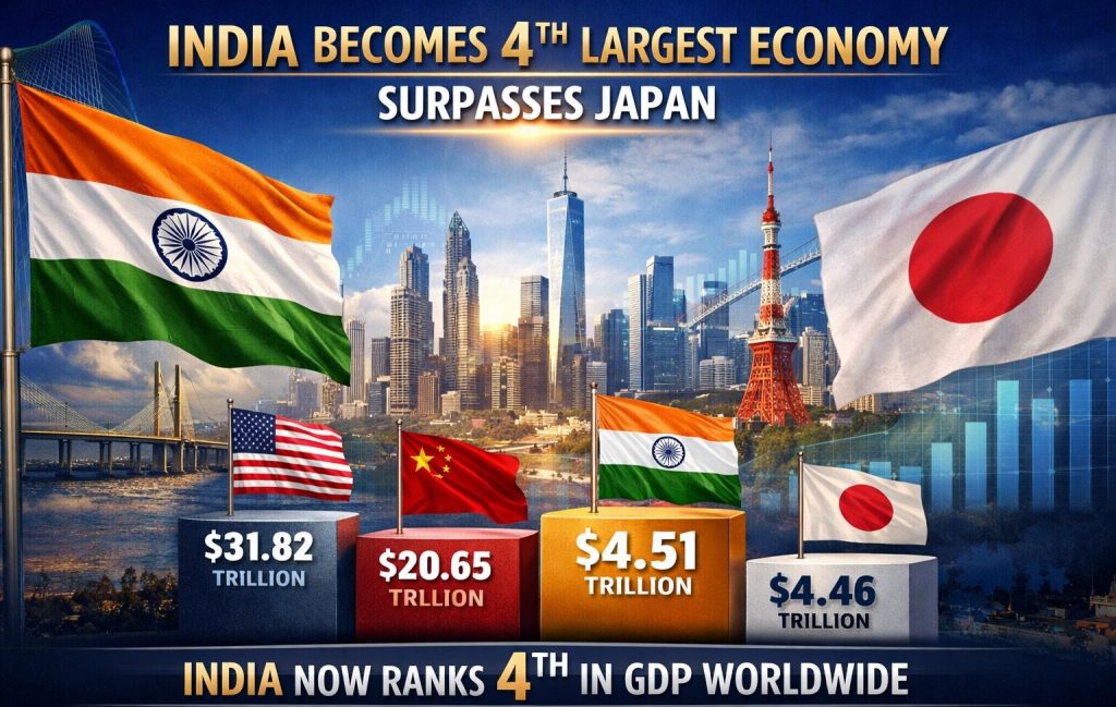 India Becomes 4th Largest Economy, Surpasses Japan In 2026 India Becomes 4th Largest Economy, Surpasses Japan In 2026