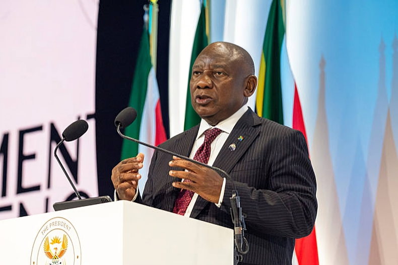 Ramaphosa’s visit includes talks with French business leaders as South Africa seeks additional investment in energy, infrastructure and manufacturing.. [Photo by Leon Sadiki/Bloomberg via Getty Images]