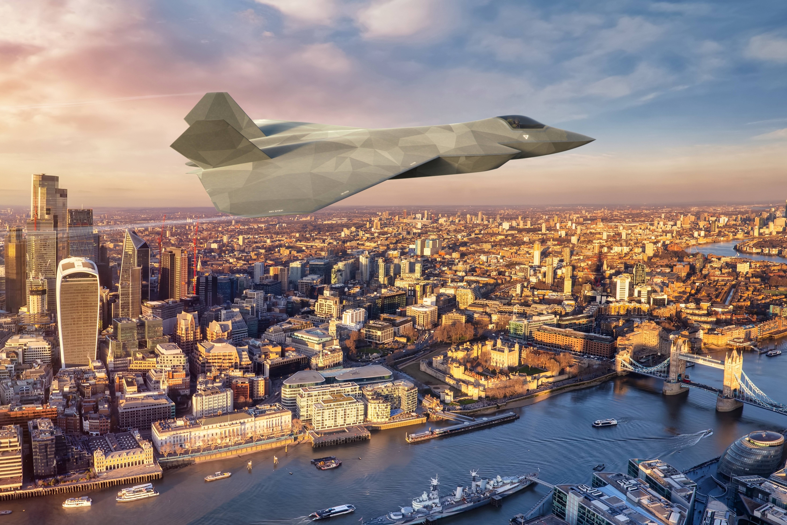 Gcap fighter jet over London