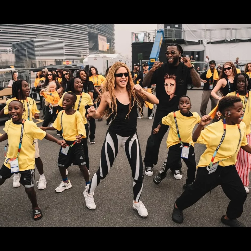 Burna Boy, Shakira link up for historic World Cup final showdown (photos)