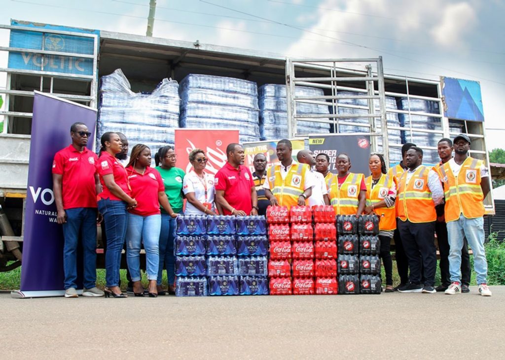 Coca-Cola bottling company of Ghana donates relief items to support flood-affected families in Tema West Municipality Coca-Cola bottling company of Ghana donates relief items to support flood-affected families in Tema West Municipality