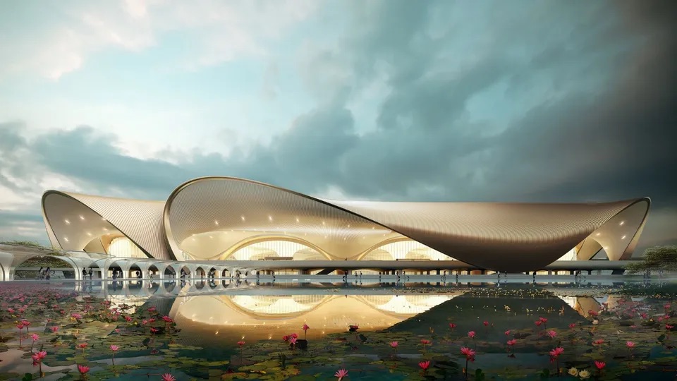 THe outside of Navi Mumbai Airport