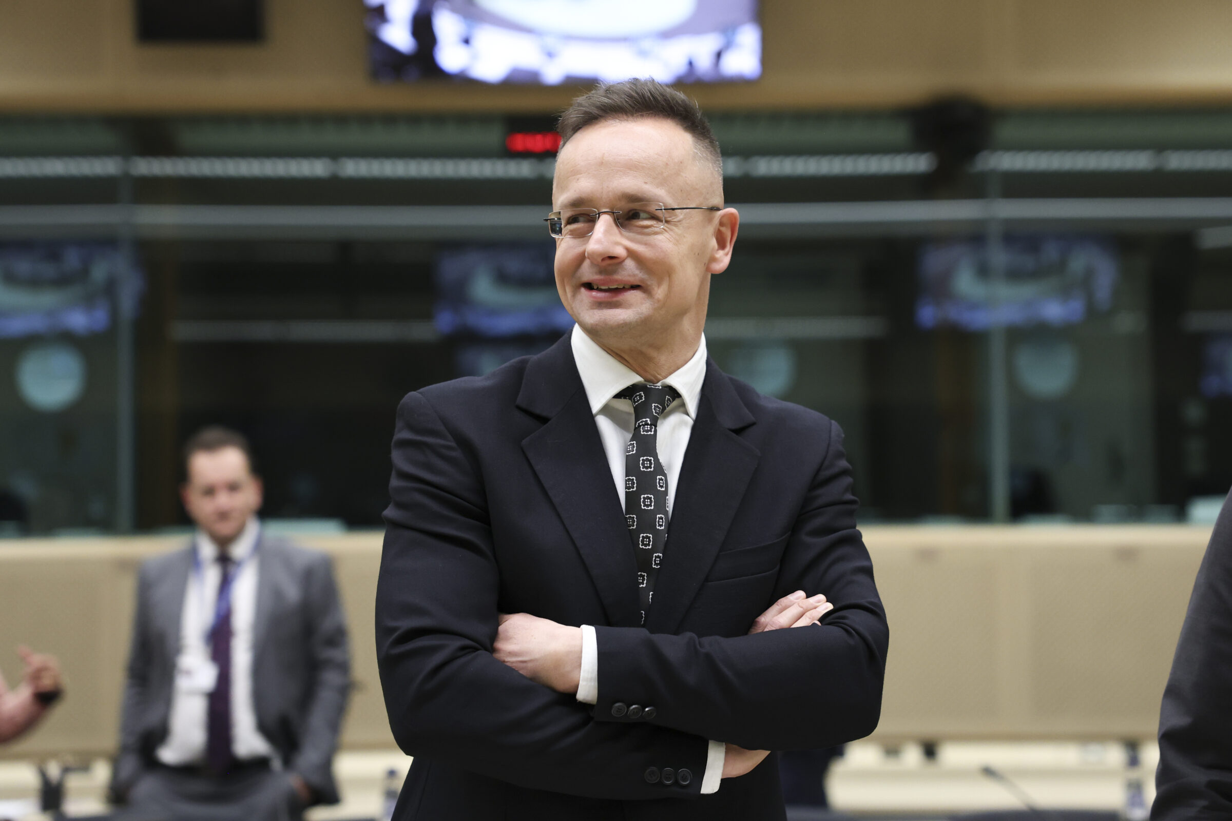 Hungarian foreign minister Péter Szijjártó at a conference in Montenegro in 2024
